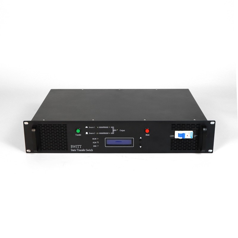 19-Inch Industrial Power Distribution Box Customized Rack-Mounted 25A 220VAC STS 1U Single-Phase Switch for Telecom